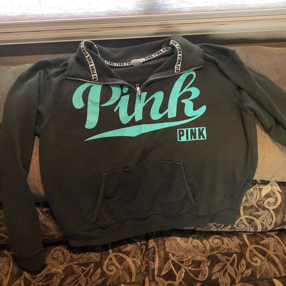 3/4 zip up PINK Victoria secret sweatshirt